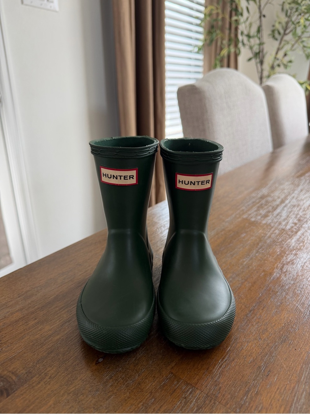 Hunter Kids Dark Green Rubber Rain Boots